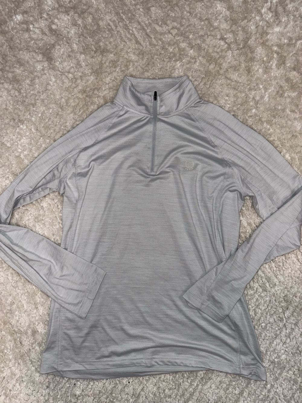 Chaps Light Gray Half-Zip Golf Pullover